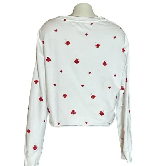 Spiritual‎ Gangster Mazzy Cropped Floral Embroidered Sweatshirt Sz M - Picture 3 of 5